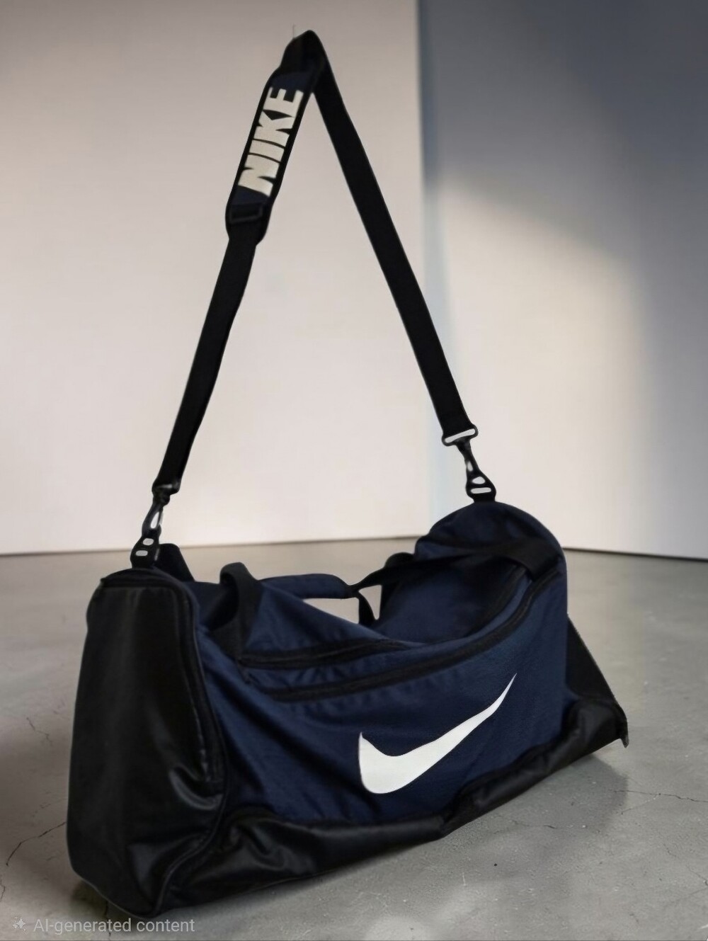Nike Duffel Bag Brasilia Gym Travel Sports Overnight Midnight Navy Black White